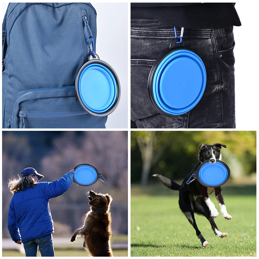 Bol pliable en Silicone pour animaux de compagnie, bol de voyage pour chien, bol d'eau Portable pour la marche, bols pour petits et moyens chiens et chats, plat pour manger des animaux de compagnie