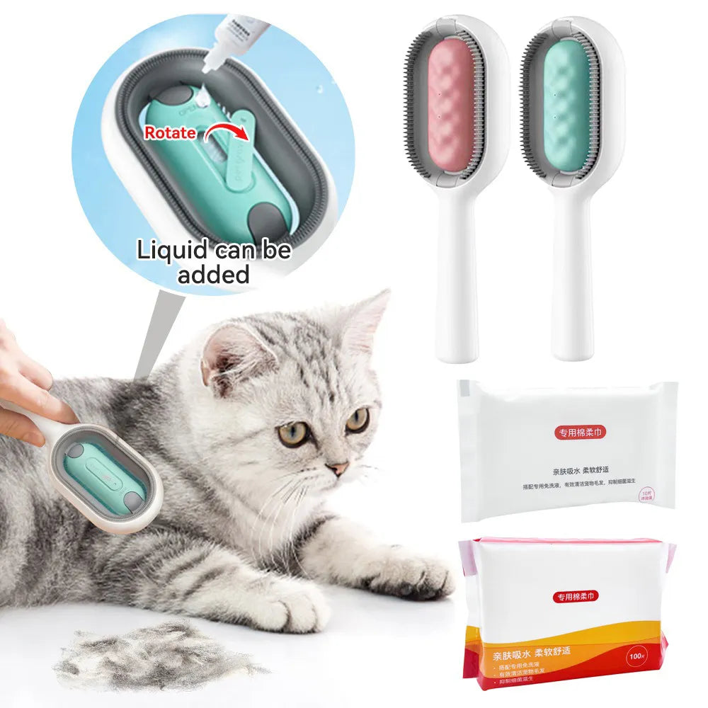 Brosse propre pour chat, peigne d'épilation pour chien et chat avec lingettes, brosse collante, accessoires pour chat, produits pour animaux de compagnie, fournitures de toilettage