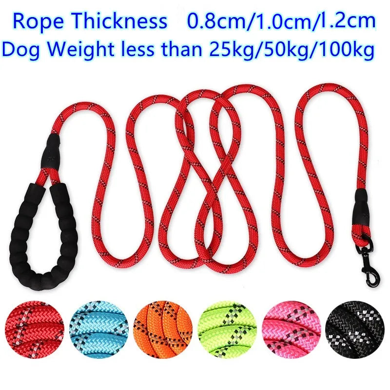 150/200/300cm Strong Dog Leash Pet Leashes Reflective Leash For Big Small Medium Large Dog Leash Drag Pull Tow Golden Retriever Accessories