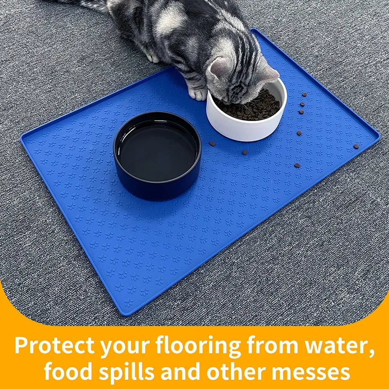 Napperon pour animaux de compagnie chien nourriture bol tapis chat tapis d'alimentation chat chien boire alimentation napperon Silicone bol pour animaux de compagnie tapis d'alimentation