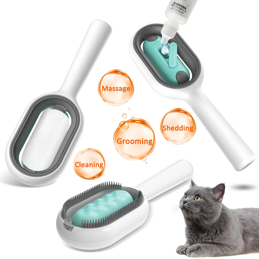 Brosse de toilettage 4 en 1 pour animaux de compagnie, peigne dissolvant de Massage pour chat et chien, fournitures générales avec réservoir d'eau, produits pour animaux de compagnie, accessoires