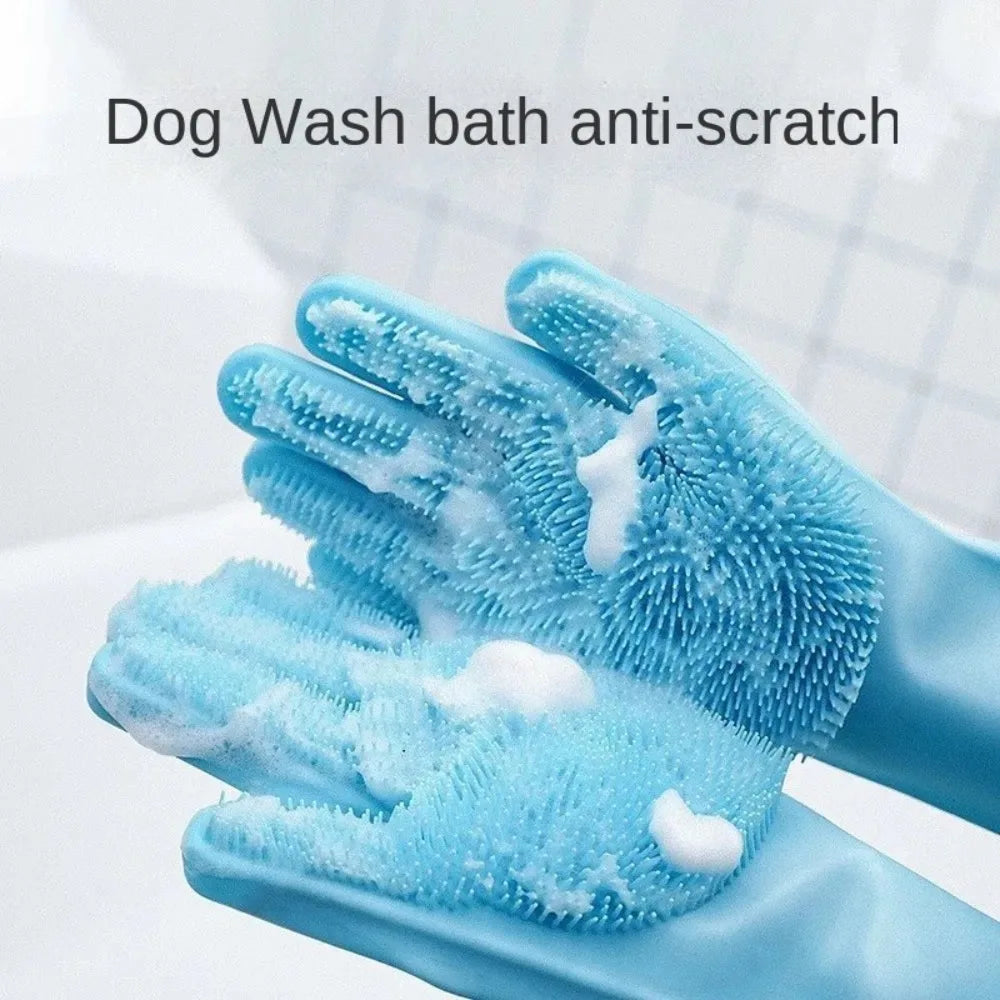 Cepillo de baño para perros y gatos, guantes de masaje, peine de goma suave, accesorios para mascotas, proveedores de Herramientas de limpieza de ducha para gatos