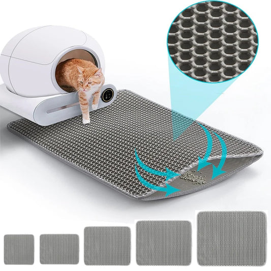 Tapis de litière pour chat Double couche toilette pour animaux de compagnie imperméable à l'eau litière pour animaux de compagnie tapis antidérapant sable chat tapis lavable tapis propre fournitures de nettoyage pour animaux de compagnie