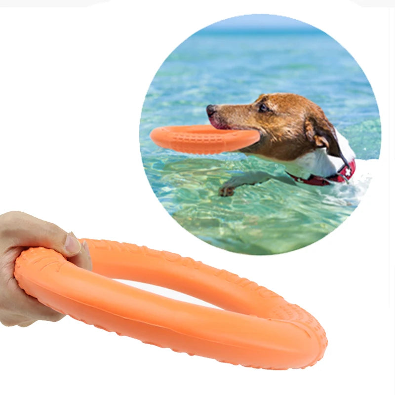 Juguetes flotantes de agua para perros, anillo de entrenamiento de disco volador para mascotas, juguete interactivo, tirador resistente a la masticación agresiva para perros pequeños y medianos