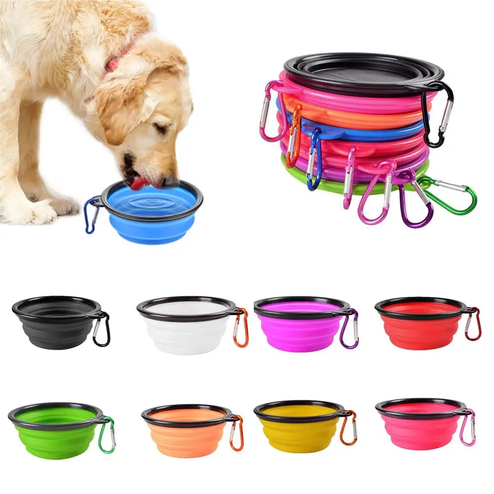 Bol pliable en Silicone pour animaux de compagnie, bol de voyage pour chien, bol d'eau Portable pour la marche, bols pour petits et moyens chiens et chats, plat pour manger des animaux de compagnie