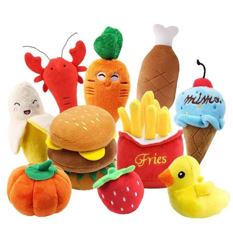 Animaux en peluche carlin chien animal de compagnie mignon chien interactif petits Fruits chiot fournitures jouets jouets pour jouet Chihuahua chiens grinçants