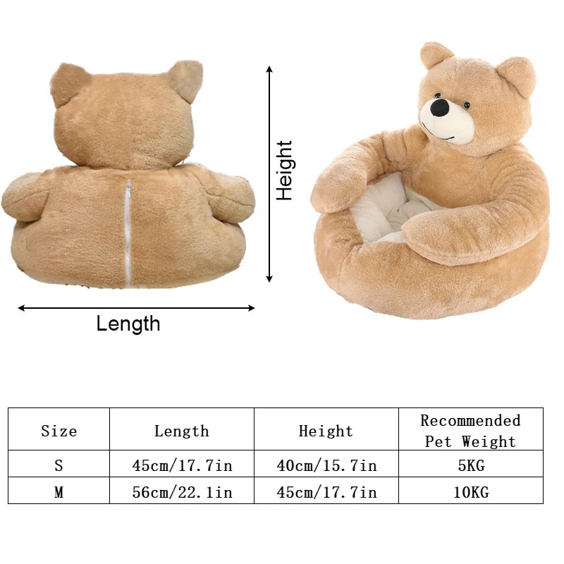 Cama de perro de oso de peluche gigante, cama de perro mediana de felpa de invierno, muebles, cojín para gato, sofá para cachorro, colchón para dormir, suministros para cachorros y mascotas