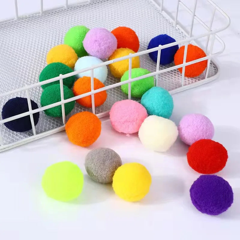 50/100 pcs mignon drôle chat jouets extensible en peluche balle chat jouet balle créatif coloré interactif chat Pom Pom chat jouet à mâcher