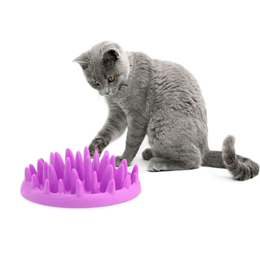 Animaux de compagnie chien chats mangeoire bols attraper interactif dur Silicone chat chaton alimentation lente alimentation antidérapante Anti avalant bol d'alimentation fournitures