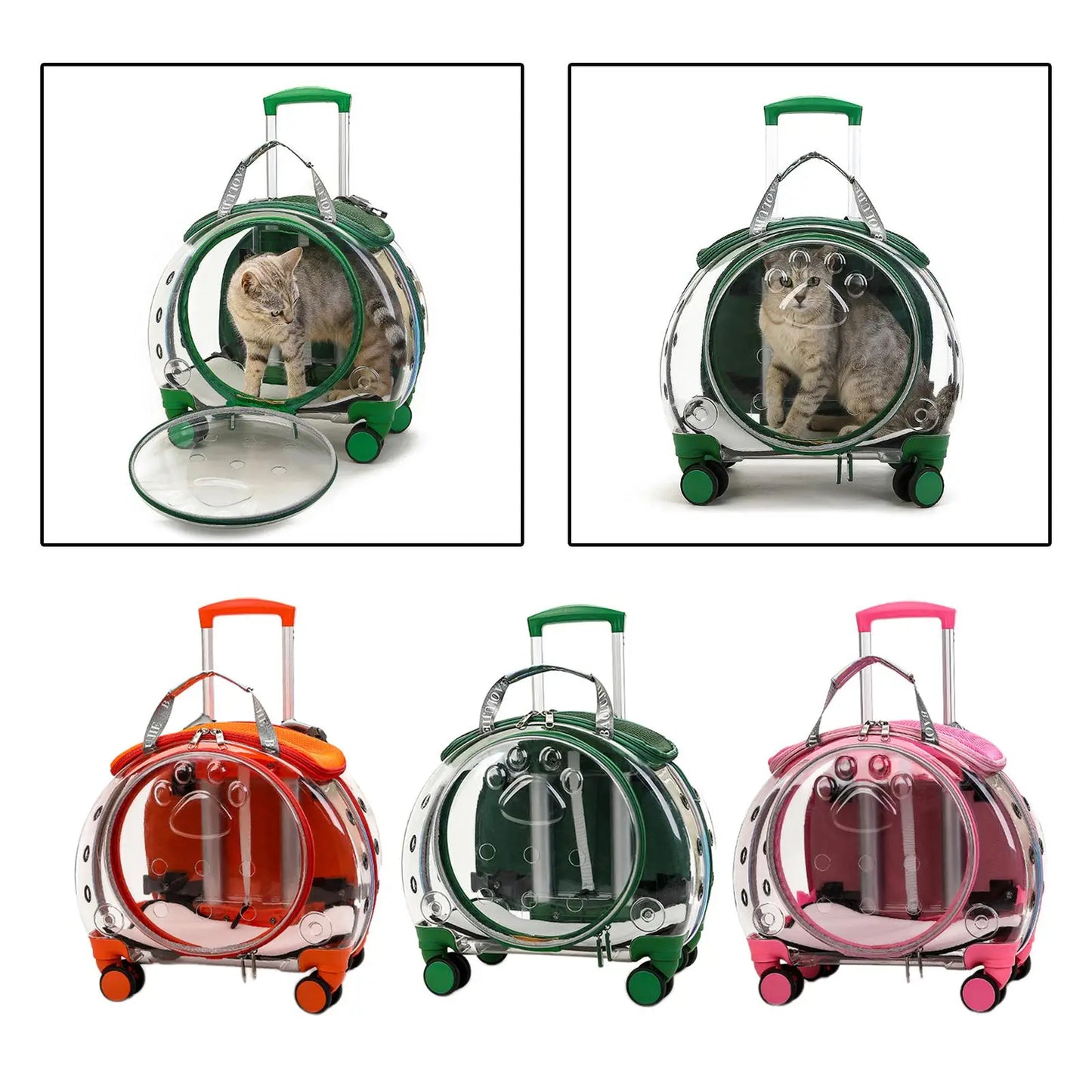 Mochila transportadora para mascotas, maleta con ruedas, mochila transportadora para perros pequeños, gatos y cachorros para