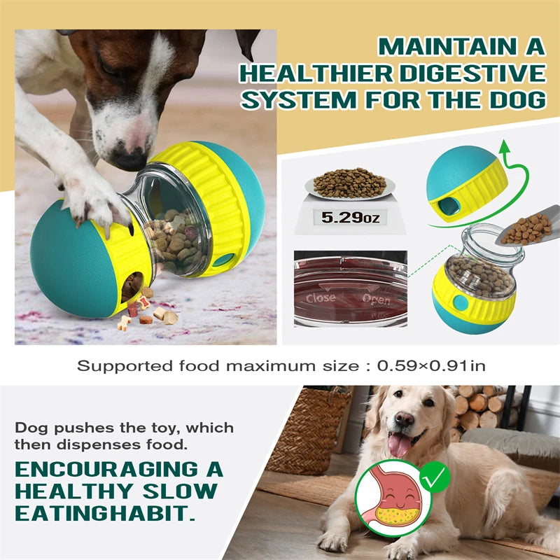 Vaso de juguete para perros, Bola de comida con fugas, pista elíptica, bola rodante, alimentación lenta, protege el estómago, aumenta la inteligencia, suministros para mascotas