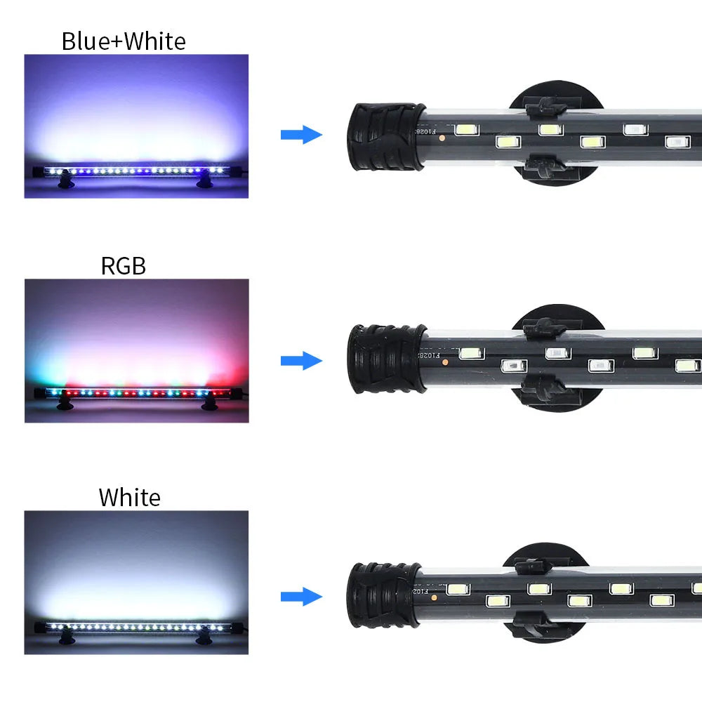 90-260V lumière LED d'aquarium étanche Aquarium pince lumière sous-marine décor éclairage lampe Submersible plante grandir lampe 18-58 CM