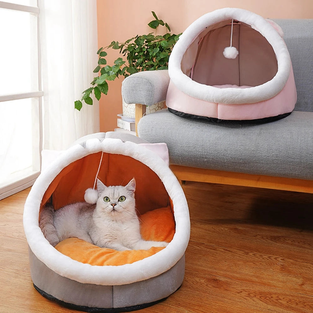 Lit pour chat, chenil, nid rond pour animaux de compagnie, grotte de couchage pour chaton, panier pour animaux de compagnie, coussin confortable pour chaton, maison pour chat, tente, maison pour chien