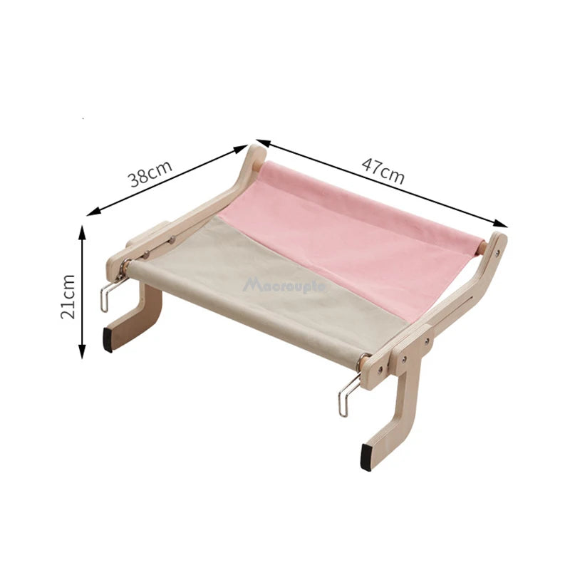 Cat Window Perch Wooden Assembly Hanging Bed Pet Mat  Cozy Sunny Seat Window Mounted Cats Hammock Aerial Pet Shelf Nest Beds