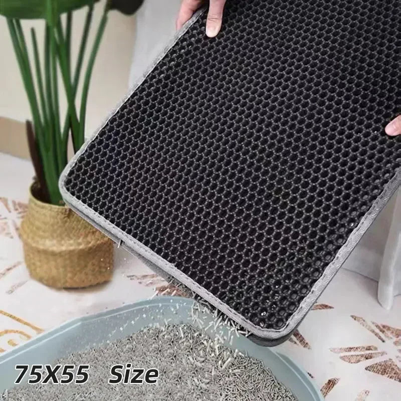 75x55cm EVA Pet Litter Mat Waterproof Double Layer Pet Litter Mat Non Slip Mat Washable Sand Cat PadMat Pet Supplies