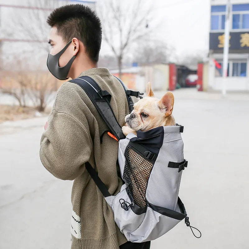 Outdoor Travel Puppy Medium Dog Backpack for Small Dogs Breathable Walking French Bulldog Carrier Bags Pet Supplies