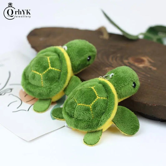 Porte-clés en peluche douce, petite tortue, mignon, dessin animé, pendentif de sac, jouets pour enfants, porte-clés de voiture, pour hommes et femmes, 1 pièce