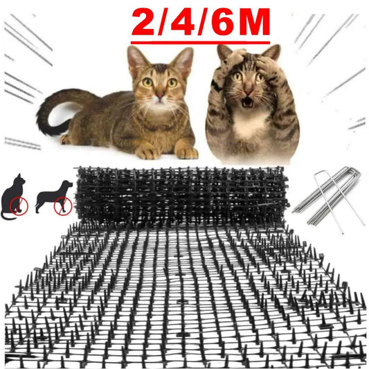 2/4/6M Garden Cat Scat Repellent Mat Prickle Strips Anti Cat Net Spike Deterrent Keep Cat Dog Away Digging Climbing Pets Supplie