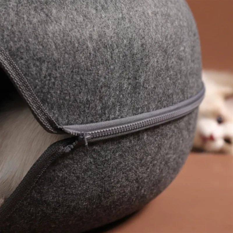 Lit beignet pour chat, Tunnel pour animaux de compagnie, jeu interactif, jouet pour chat, jouet d'intérieur à double usage, équipement de sport pour chaton, jouet d'entraînement pour chat, maison pour chat