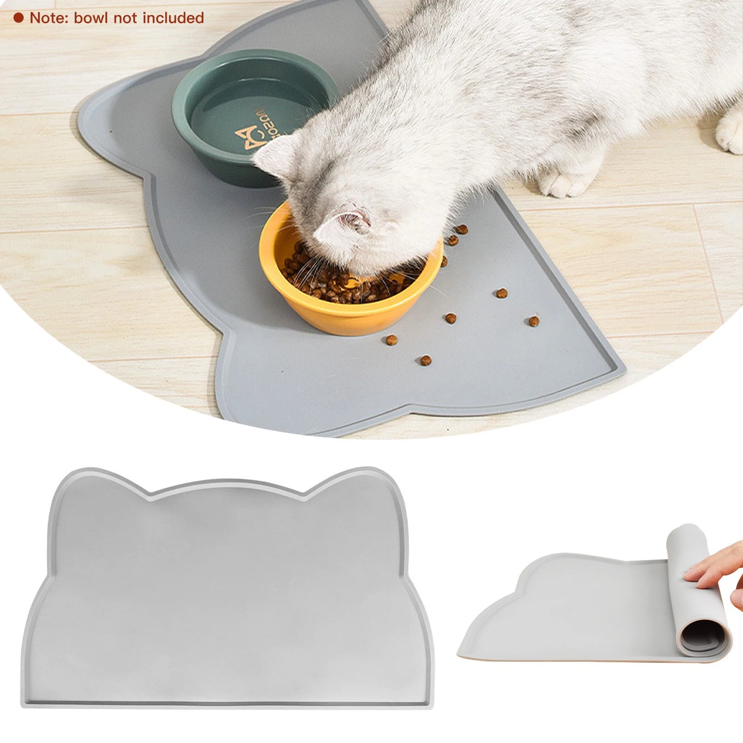 Tapis alimentaire en Silicone pour animaux de compagnie, Portable, étanche, anti-fuite, antidérapant, coussin de bol, articles pour chats et chiens, 2024