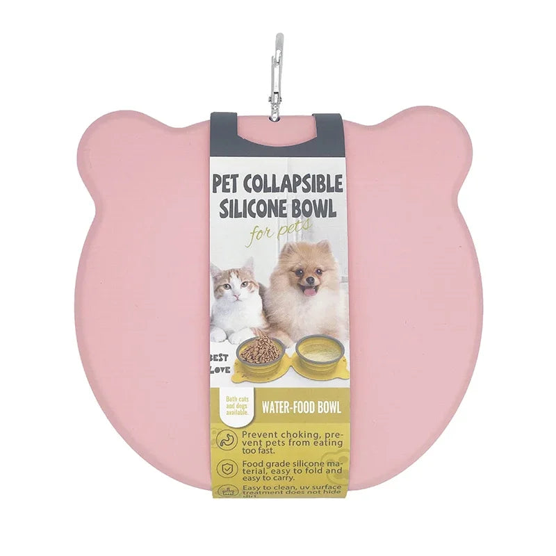 Bols pliables en Silicone pour animaux de compagnie, Non toxique, Portable, bol d'alimentation de voyage pour animaux de compagnie, bol pliable pour chiot et chat, distributeur de nourriture en plein air