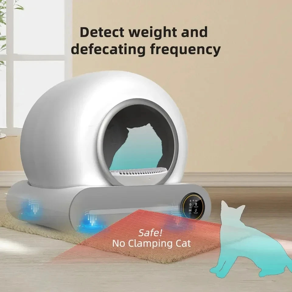 【Ship From Spain】Tonepie 65L Automatic Smart Cat Litter Box Self Cleaning Fully Enclosed Cat Litter Box Pet Toilet Litter Tray