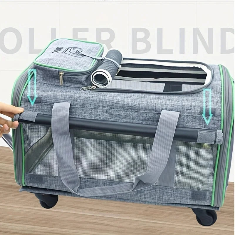 Airline-Approved Cat Carrier: Detachable, Wheeled  For Dogs And Cats