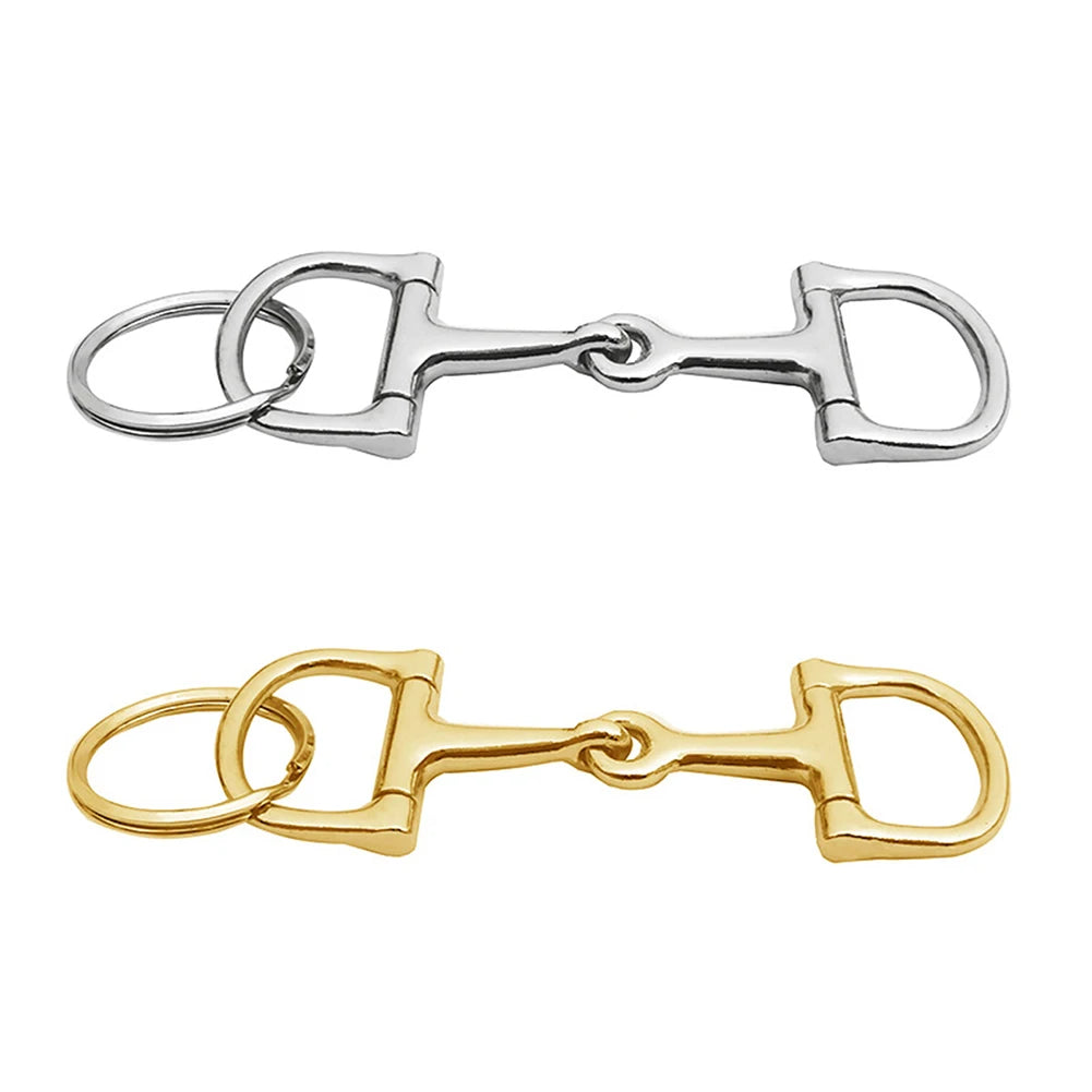 1 PC D-Shaped Snaffle Keychain Durable Silver D Zine-Alloy Horse Snaffle Bits Key Chain Decoration Gift For Men Women