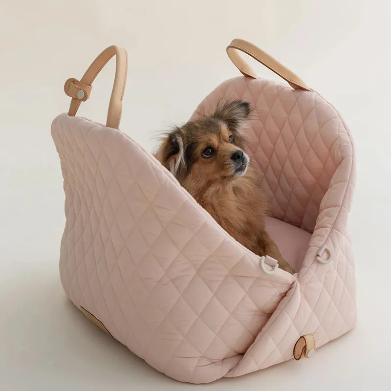 Dog Carrier Handbag Luxury Car Seat Pet Travel for Small Dogs Cat Portable Washable Puppy Carrier Tote Safety Pet Booster Accessories