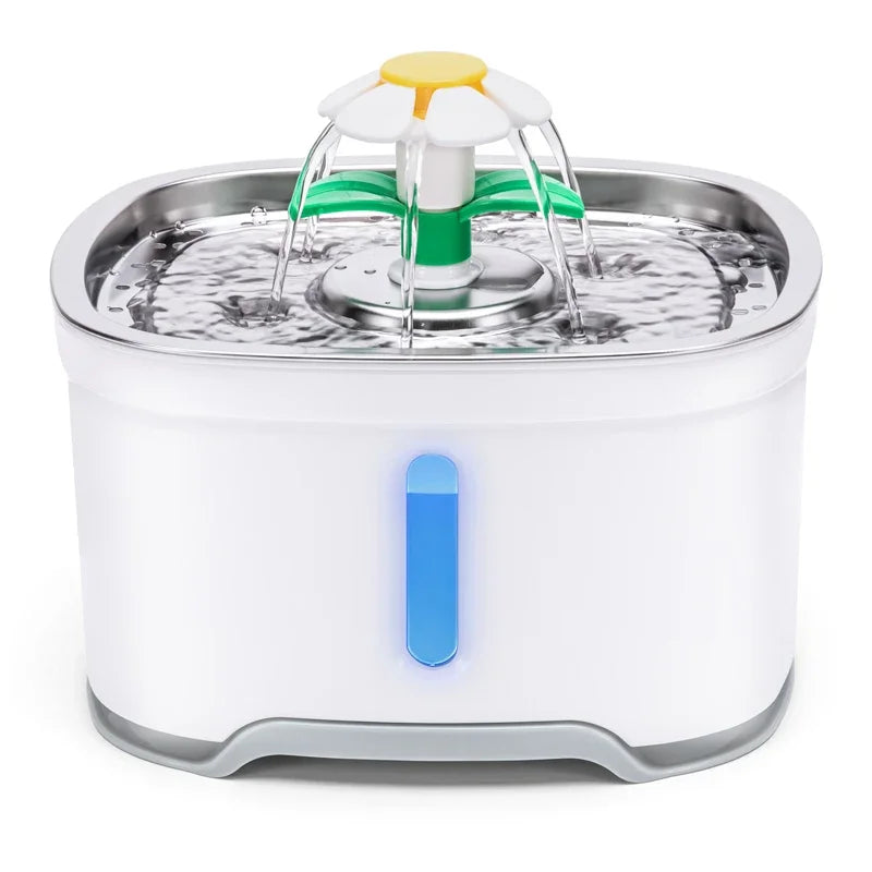 Fontaine d'eau automatique pour animaux de compagnie, 2,4 l, avec LED, USB électrique, pour chien et chat, distributeur automatique de boisson pour animaux de compagnie