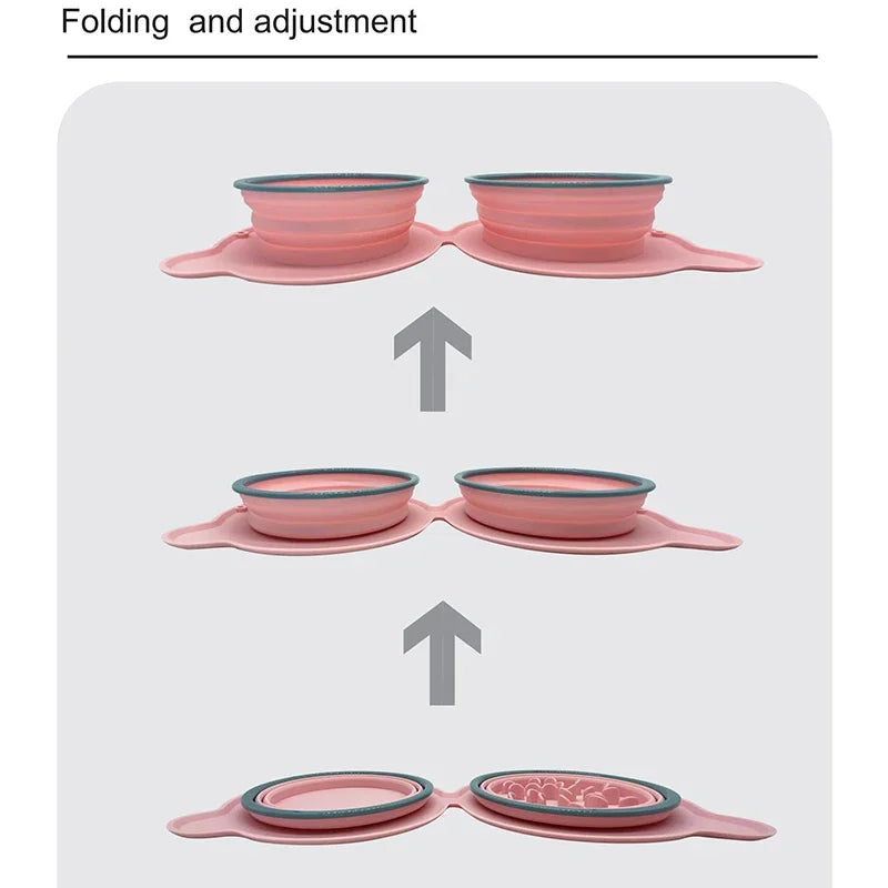 Bols pliables en Silicone pour animaux de compagnie, Non toxique, Portable, bol d'alimentation de voyage pour animaux de compagnie, bol pliable pour chiot et chat, distributeur de nourriture en plein air