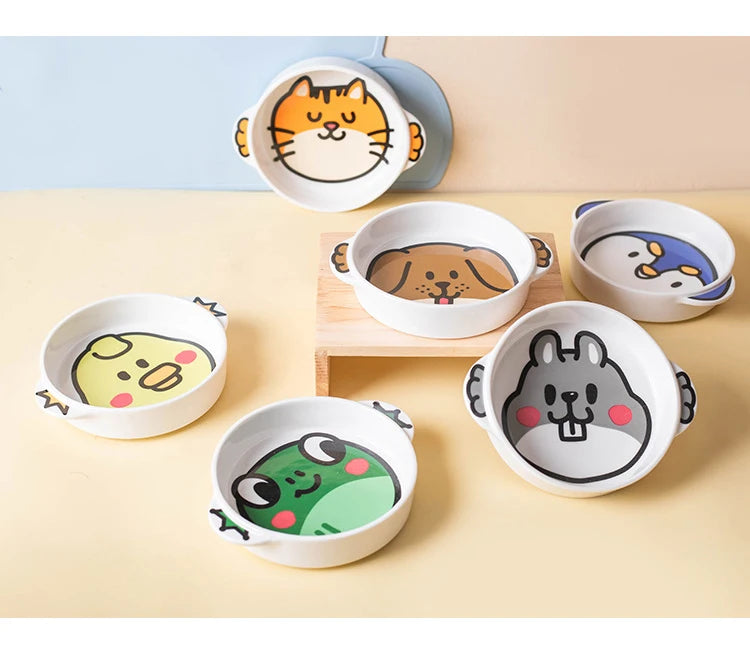 Bol en céramique pour chat, mignon, mangeoires surélevées pour animaux de compagnie, avec support en bois, fournitures pour boire et manger pour chiens