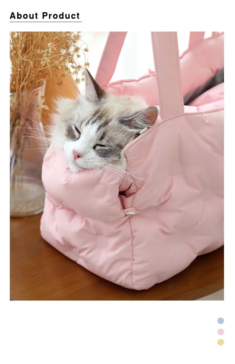 Winter Pet Bag Cat Carrier Travel Portable Warm Puppy Shoulder Bags Dog Kitten Pet Items Down Backpack For Small Dog