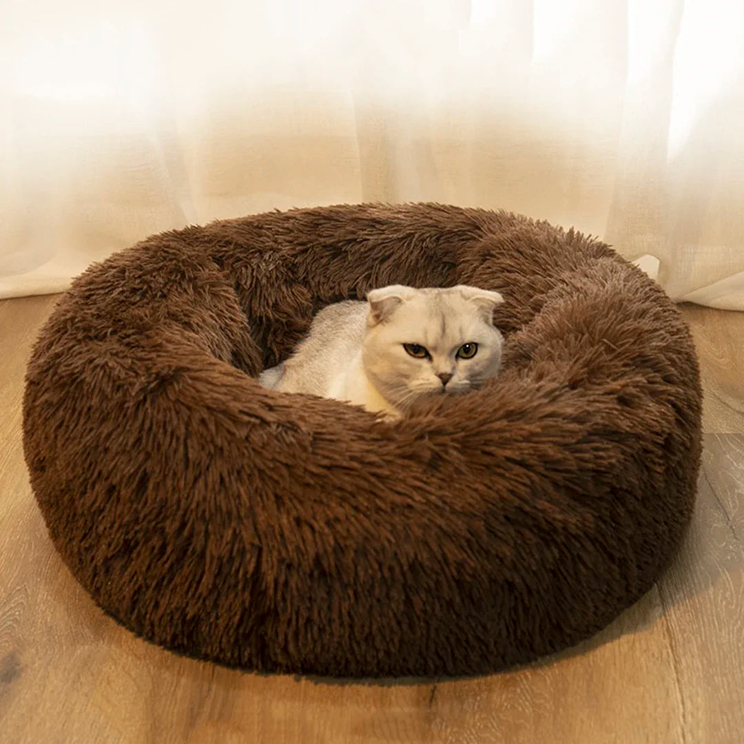 Canapé chaud d'hiver pour animal de compagnie, lit confortable pour chien et chat, niche ronde, Ultra doux, lavable, coussin pour chien et chat