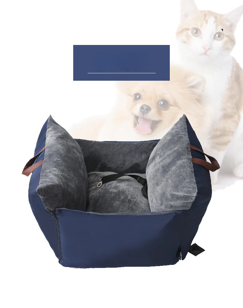 Asiento de coche para perros con Control Central, transportadores antideslizantes para perros, caja de reposabrazos para coche, elevador de cojín para perros con cinturones de seguridad, bolsa portamascotas