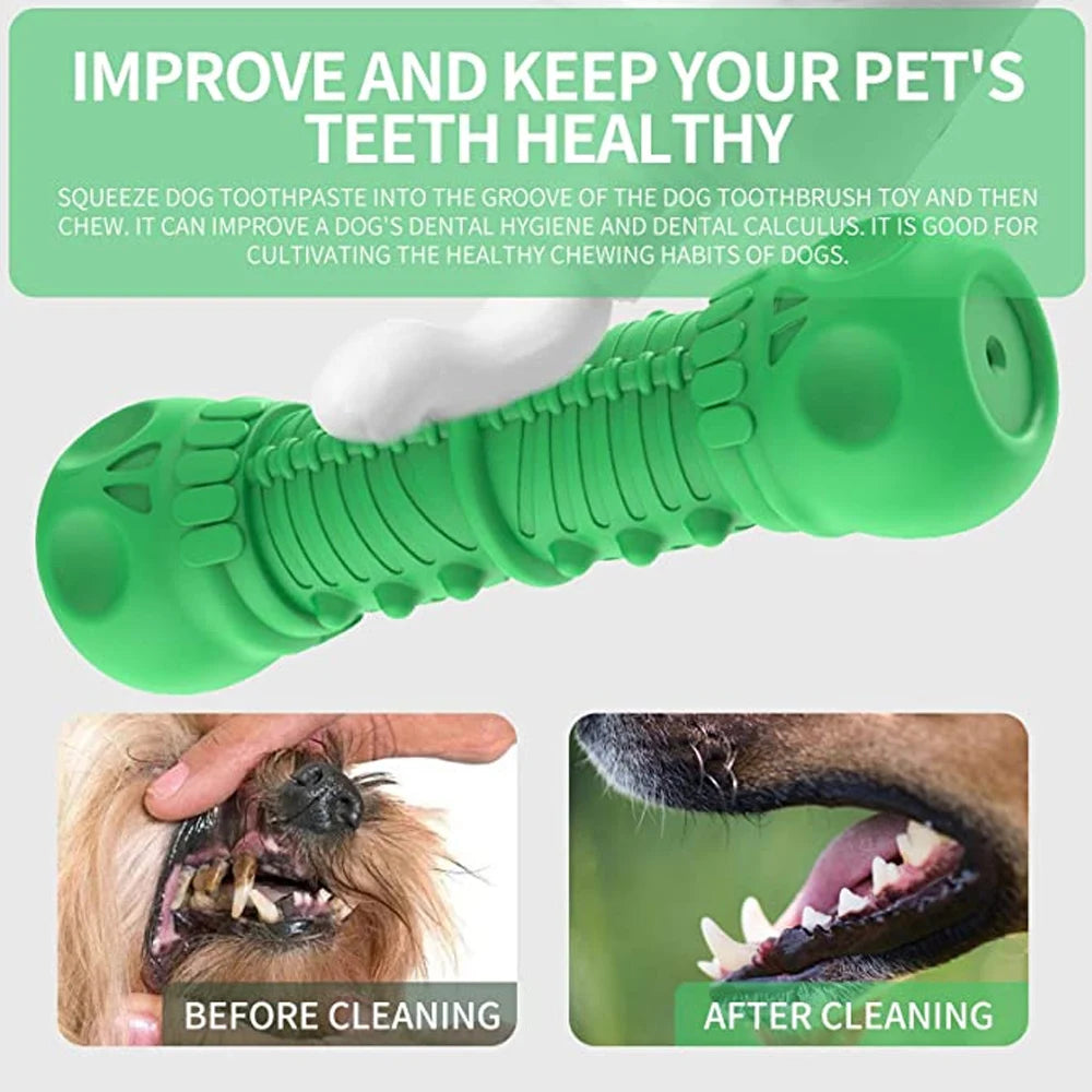 Juguetes chirriantes para perros, juguetes para masticar para perros resistentes e indestructibles, limpieza de dientes de goma Natural, huesos de perro para razas medianas y grandes