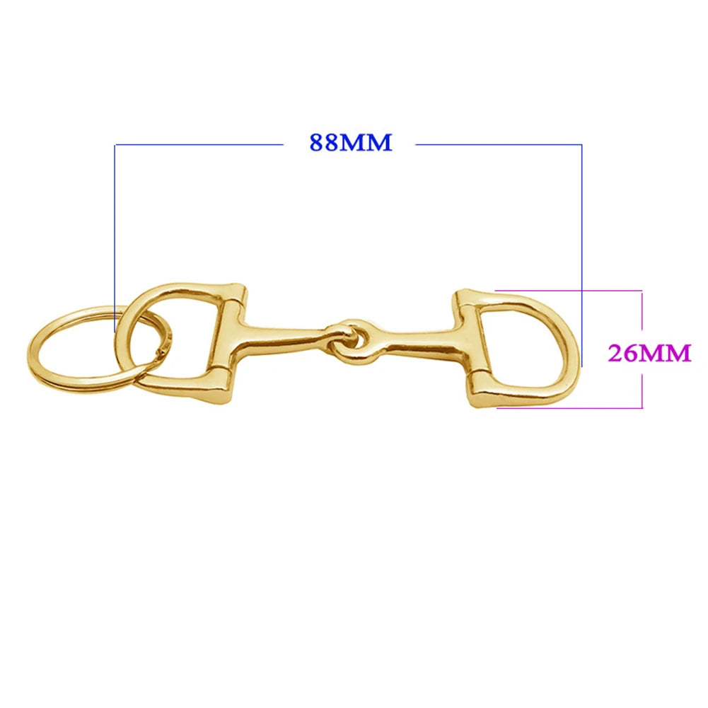 1 PC D-Shaped Snaffle Keychain Durable Silver D Zine-Alloy Horse Snaffle Bits Key Chain Decoration Gift For Men Women