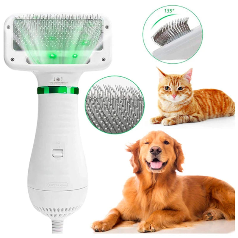 Secador de pelo para perros y gatos, cepillo alisador para baño, secador de pelo profesional 2 en 1, peine de aseo para cachorros y gatos, accesorios para soplador de perros