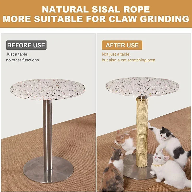 Cuerda rascadora para gatos de Sisal Natural de 10M, cuerda para rascar árboles, juguete DIY, garra de pata, Protector de muebles, poste para rascar, accesorios para gatos