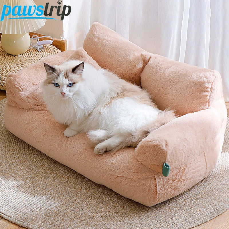 Lit de luxe pour chat, canapé, nid chaud d'hiver pour animaux de compagnie, pour petits et moyens chiens, lit confortable en peluche pour chiot, fournitures pour animaux de compagnie