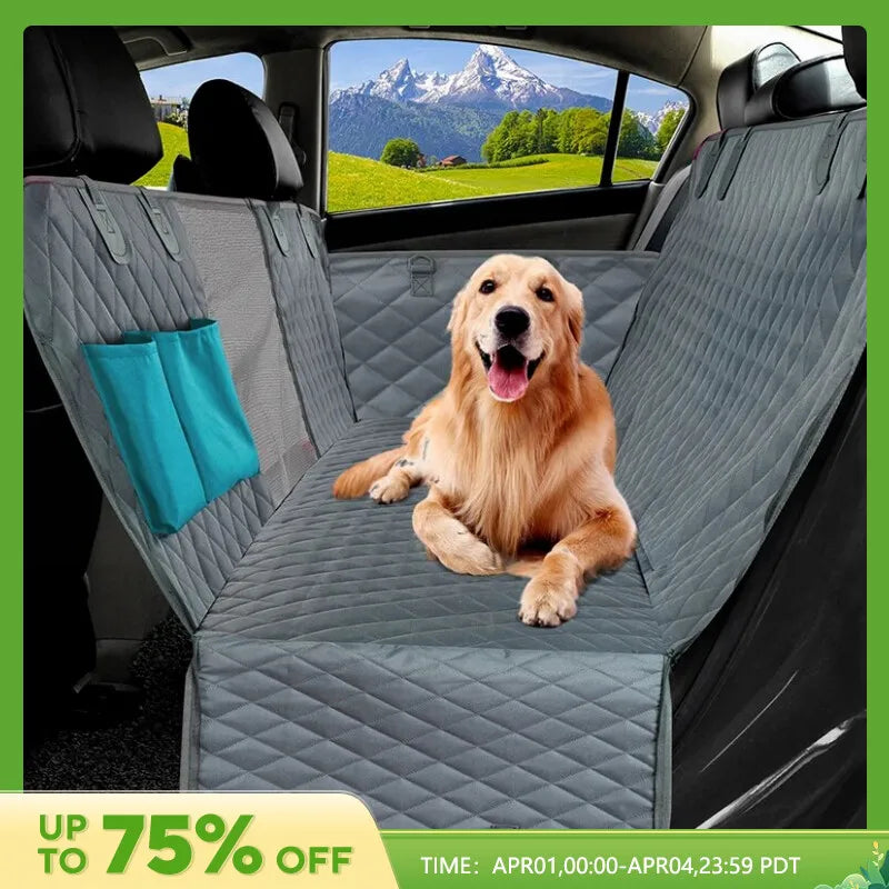 Cojín para asiento de mascota para coche con doble cremallera de 143x153CM, impermeable, resistente a la suciedad, adecuado para múltiples modelos, cojín para asientos traseros de coches de Color sólido