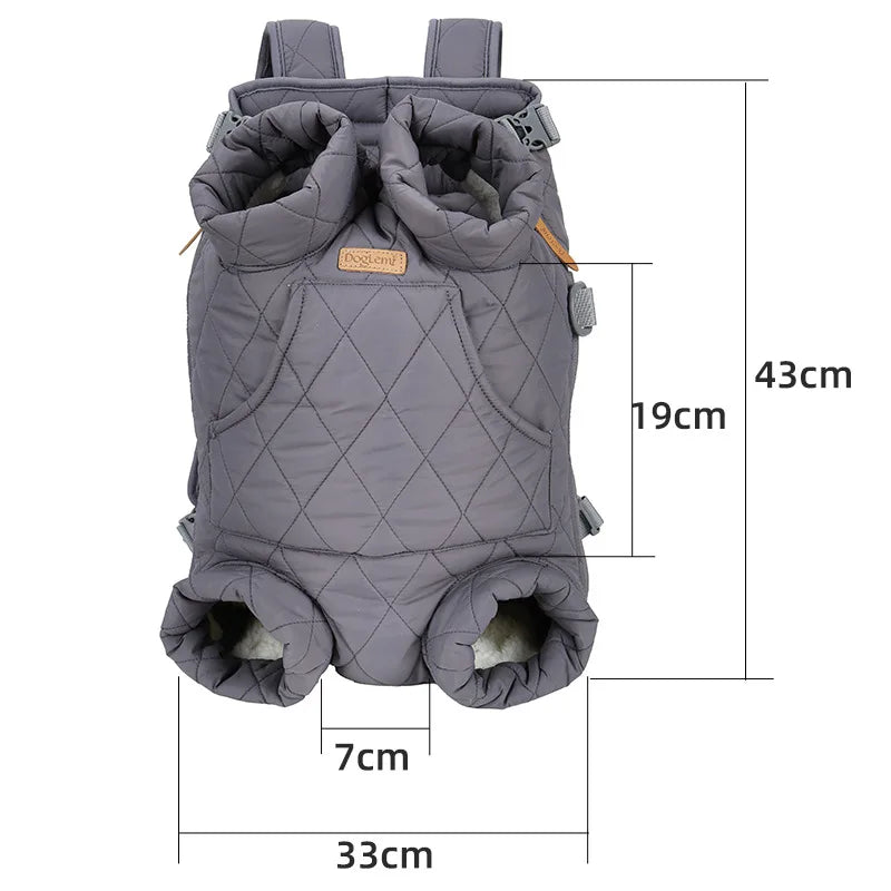 Thickened Pet Backpack Carrier Winter Warm Cat Bag Travel Comfort for Small Medium Dogs Portable Back Strap Outdoor