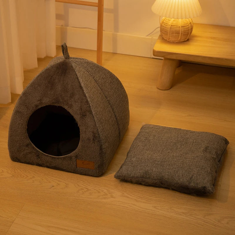 Cat Bed House For Indoor Winter Warm Deep Sleep Comfort Pet Basket Cozy Little Mat For Small Dog Kitten Accessories