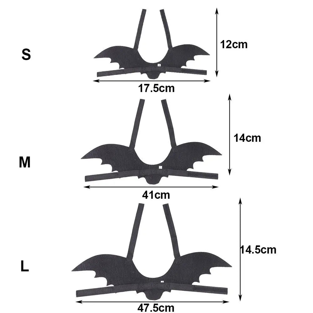 Disfraz de Halloween para mascotas, alas de murciélago, perro, gato, vestido de fiesta, ropa divertida y genial para cachorros y gatitos, accesorio de Cosplay con orificio de fijación de cuerda de tracción