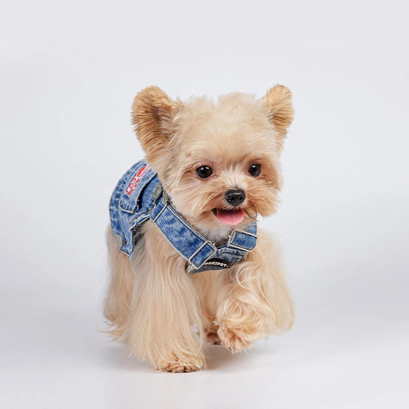 Gilet en Denim 100% coton pour chien et chat, combinaison sans manches, vêtements pour chiot, Style à la mode, printemps et été