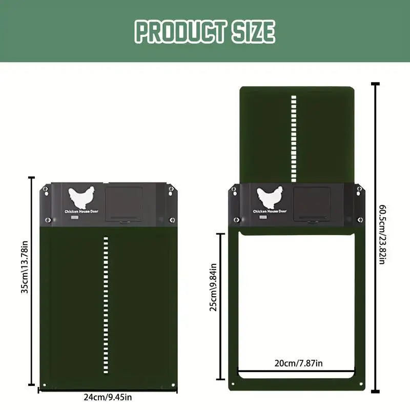 Automatic Chicken Coop Door Chicken Automatic Door Light Sensing Auto Chicken Door Opener Chickens Supplies Battery Powered