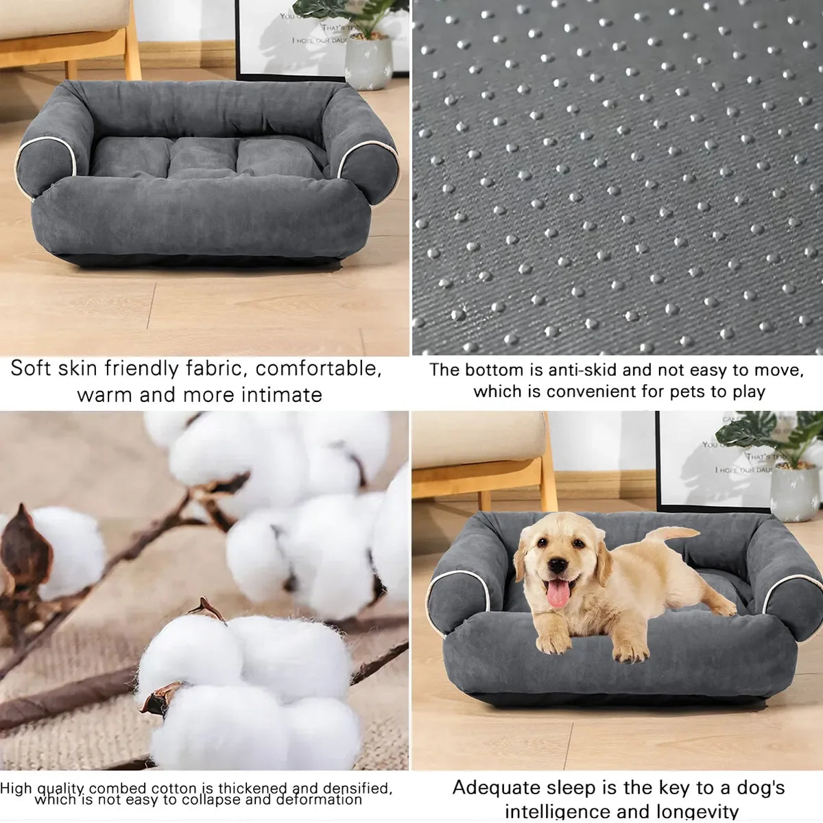 Lit pour animaux de compagnie, chaud et doux, pour moyen et petit chien, coussin de canapé pour chien, lit apaisant, fournitures pour animaux de compagnie, tapis de niche pour chiens