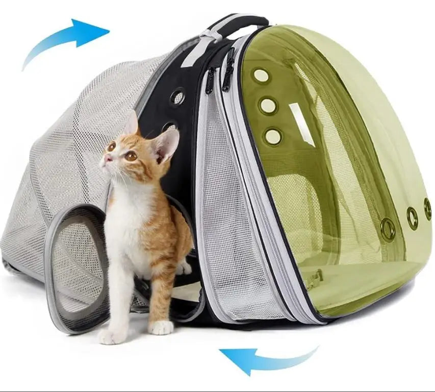 Mochila para gatos, bolsa de burbujas, mochila para perros pequeños, cápsula espacial, mochila transparente para transportar gatos