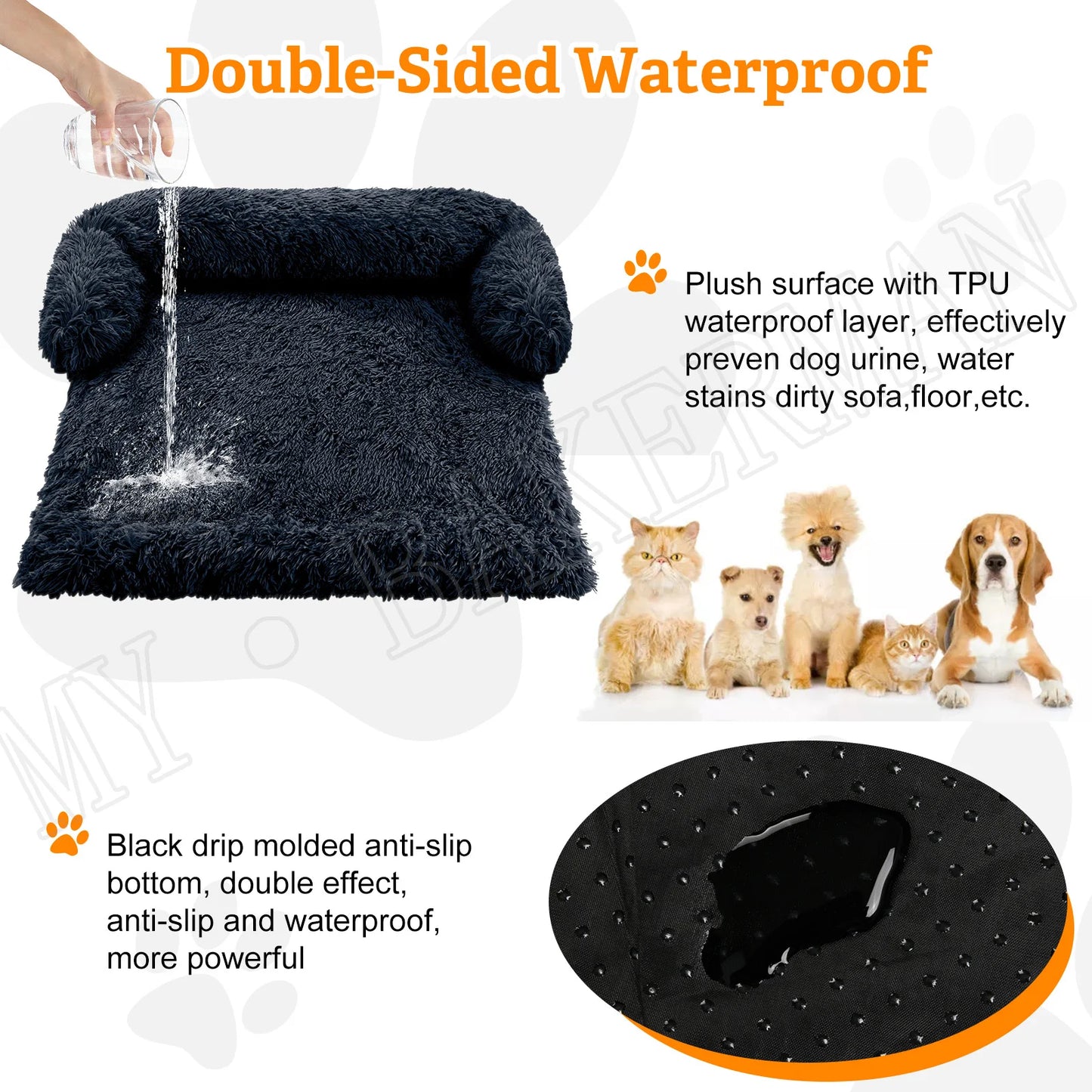 Canapé lavable pour animaux de compagnie, lit pour chien, lit apaisant pour grands chiens, couverture de canapé, chaud d'hiver, tapis de lit pour chat, protection de meubles de sol de voiture