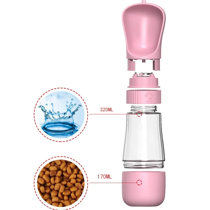 Bouteille d'eau Portable 2 en 1 pour petits et grands chiens, bols à boire pour la marche en plein air, mangeoire pour animal domestique, fournitures pour chiots, Chihuahua